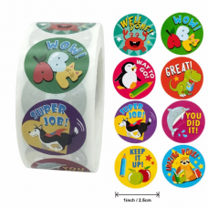 100 Well Done Reward Sticker Labels 25mm