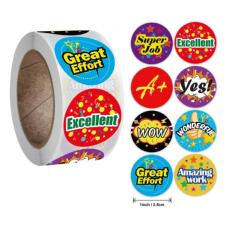 100 Well Done Reward Sticker Labels 25mm