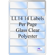 Gloss Clear Polyester Labels - 14 Per Sheet - 50 Sheets