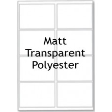 Matt Transparent Polyester - 8 Labels Per Sheet - 20 Sheets