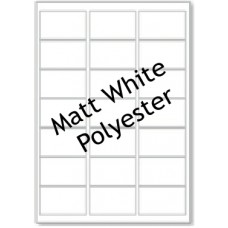 Matt White Polyester - 21 Labels Per Sheet -  5 Sheets